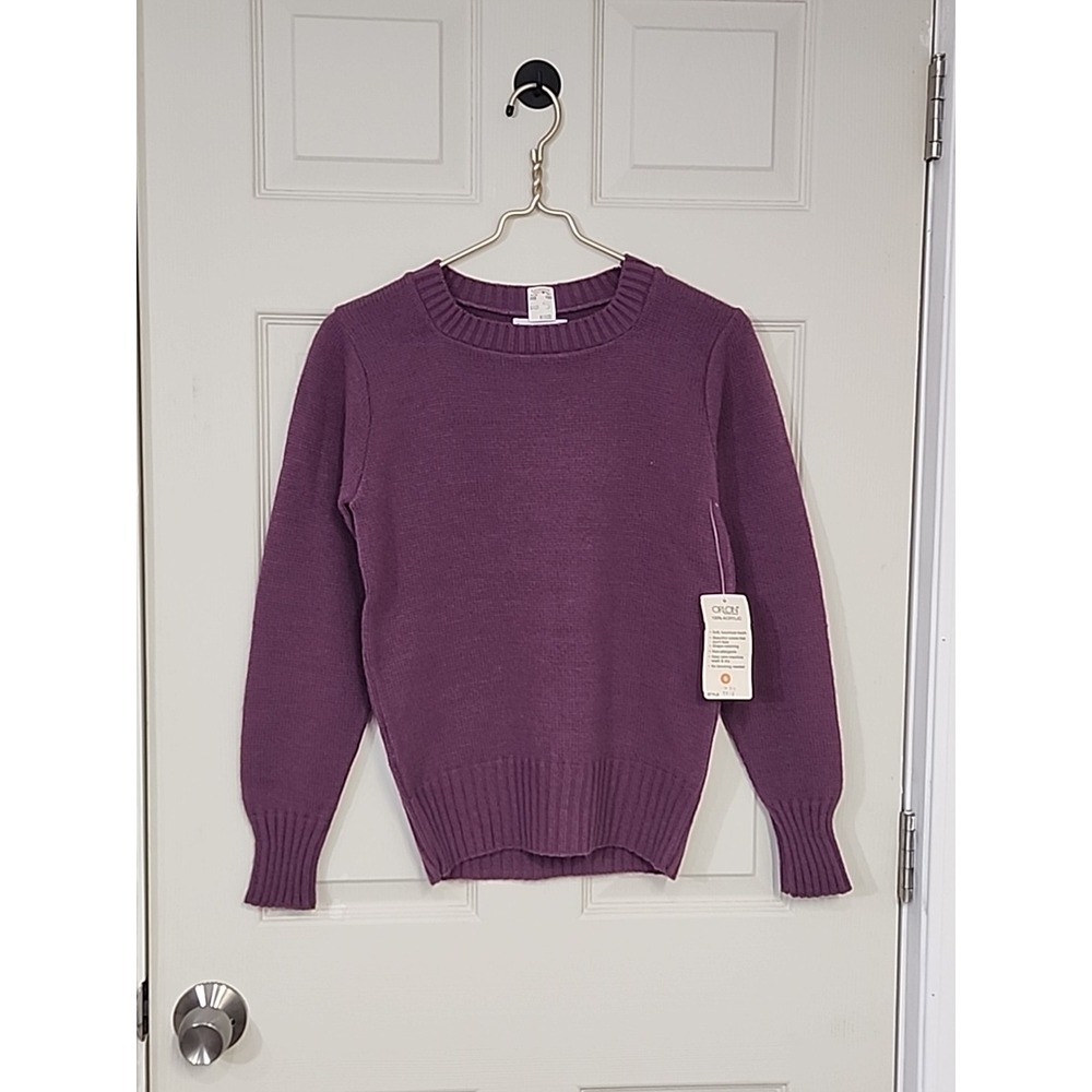 Vtg Garland Women's‎ Purple Sweater Size S 100% Orlon Acrylic Knit Crew Neck NWT